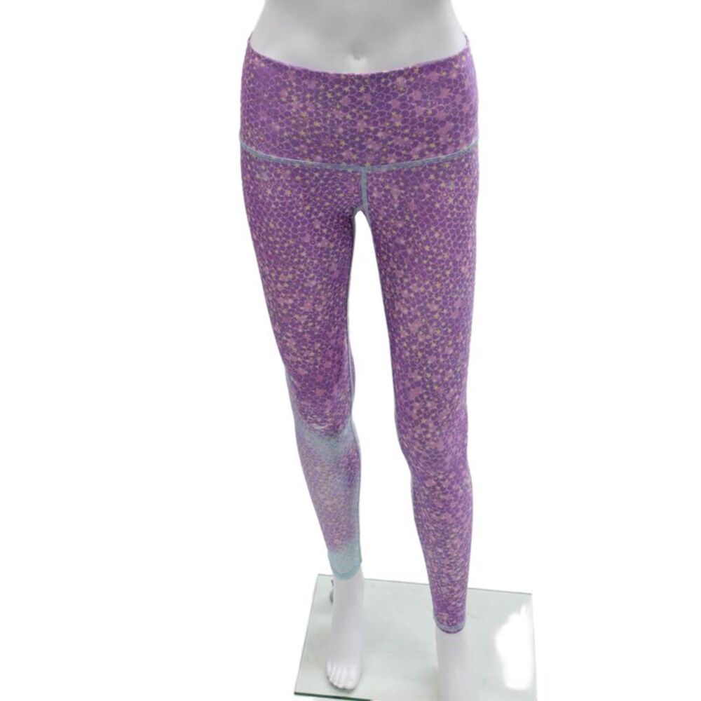 teeki Women Leggings Ankle Purple Stars Recycled PET Spandex Size S